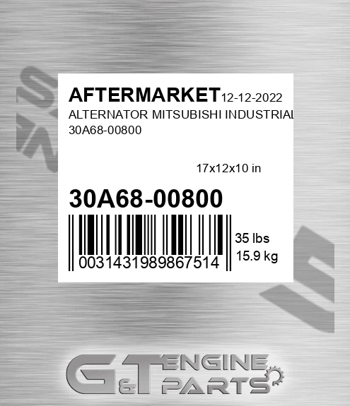 30A68-00800 Alternator Mitsubishi Industrial 30a68-00800 for AFTERMARKET