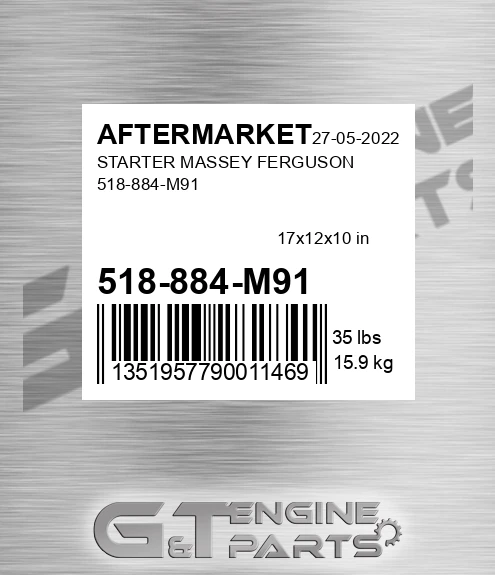 518-884-M91 Starter Massey Ferguson 518-884-m91 for AFTERMARKET