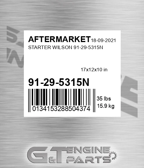 91-29-5315N Starter Wilson 91-29-5315n for AFTERMARKET