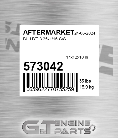 573-042 Bu-hyt-3.25x1/16-c/s for AFTERMARKET