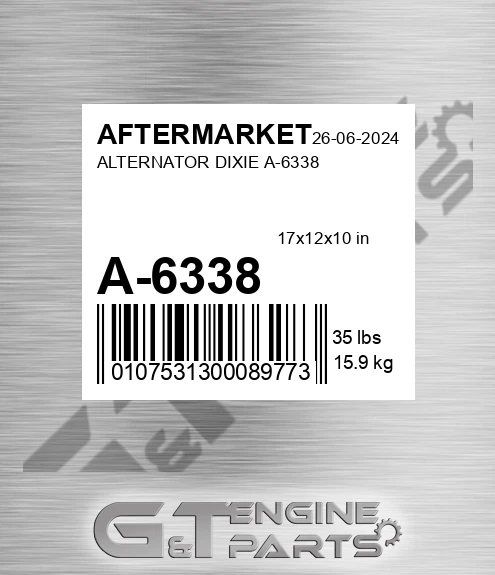 A-6338 Alternator Dixie A-6338 for AFTERMARKET