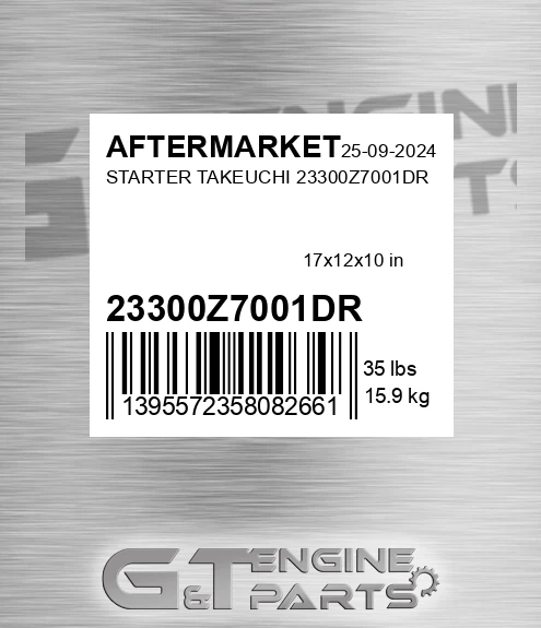 23300Z7001DR Starter Takeuchi for AFTERMARKET