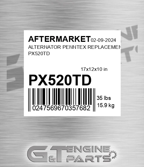 PX520TD Alternator Penntex Replacement for AFTERMARKET