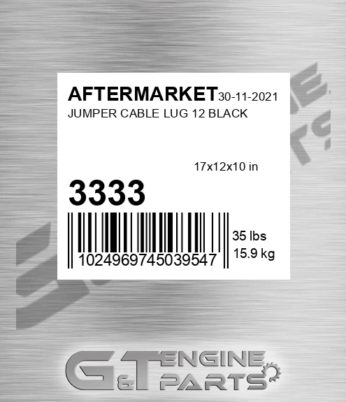 3333 Jumper Cable Lug 12 Black