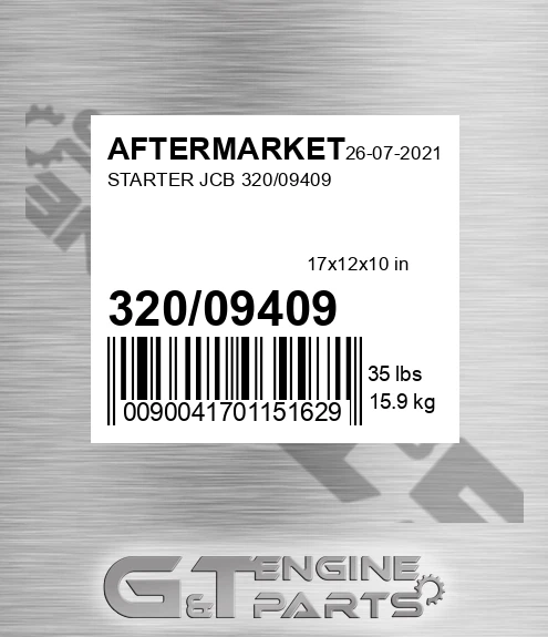 320/09409 Starter Jcb 320/09409 for AFTERMARKET