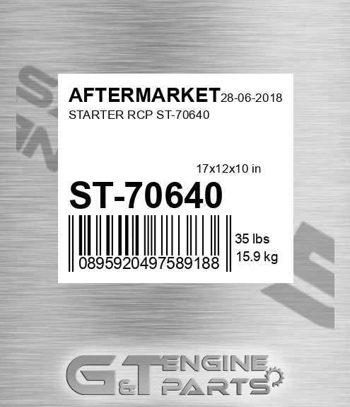 ST-70640 Starter Rcp St-70640 for AFTERMARKET