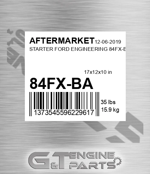84FX-BA Starter Ford Engineering 84fx-ba for AFTERMARKET