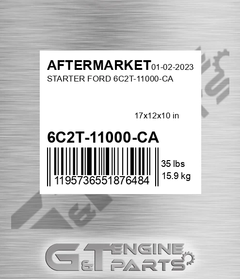 6C2T-11000-CA Starter Ford 6c2t-11000-ca for AFTERMARKET