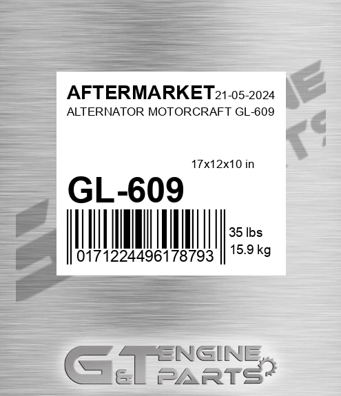 GL-609 Alternator Motorcraft Gl-609 for AFTERMARKET