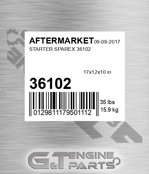 36102 Starter Sparex for AFTERMARKET