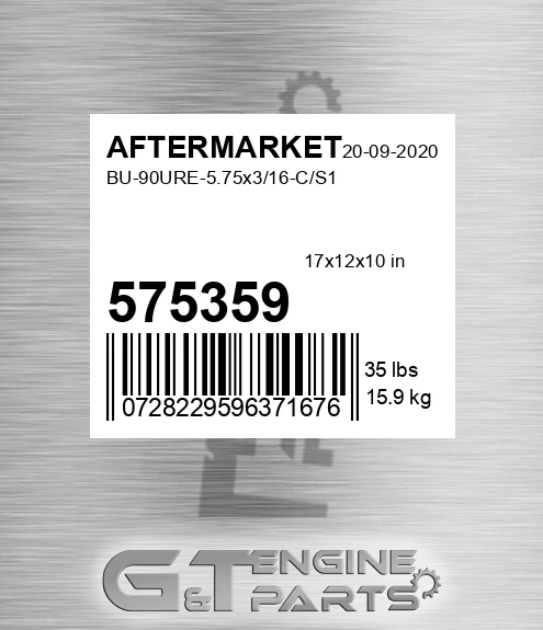 575-359 Bu-90ure-5.75x3/16-c/s1 for AFTERMARKET