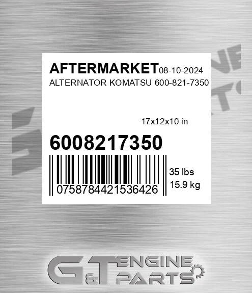 6008217350 Alternator Komatsu for AFTERMARKET