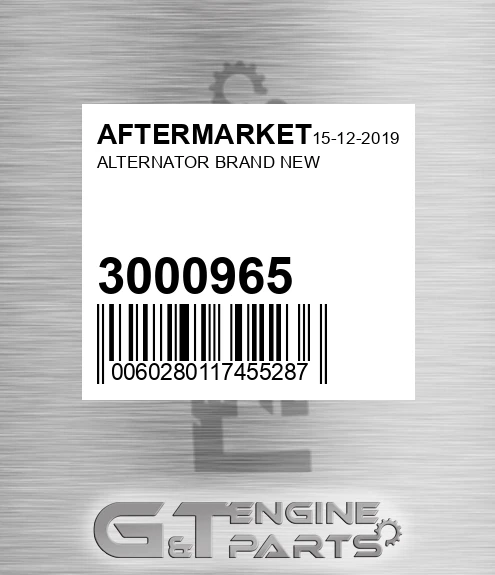 3000965 Alternator Brand New
