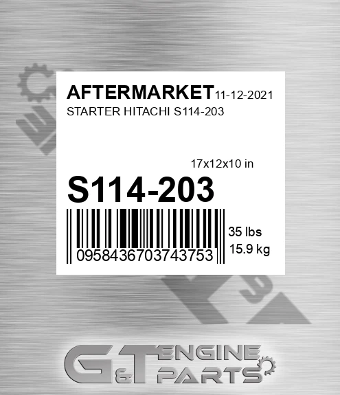 S114-203 Starter Hitachi S114-203 for AFTERMARKET