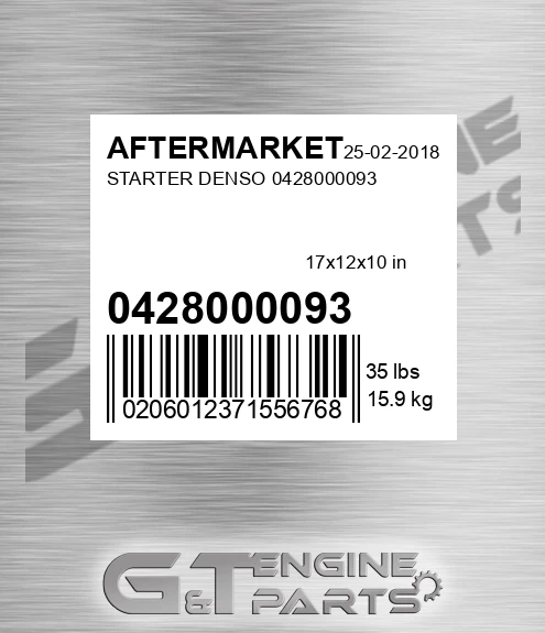 0428000093 Starter Denso 0428000093 for AFTERMARKET