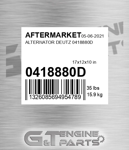 0418880D Alternator Deutz for AFTERMARKET