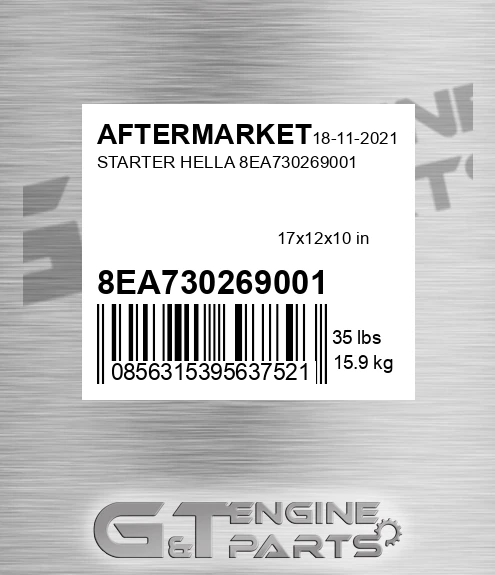 8EA730269001 Starter Hella for AFTERMARKET
