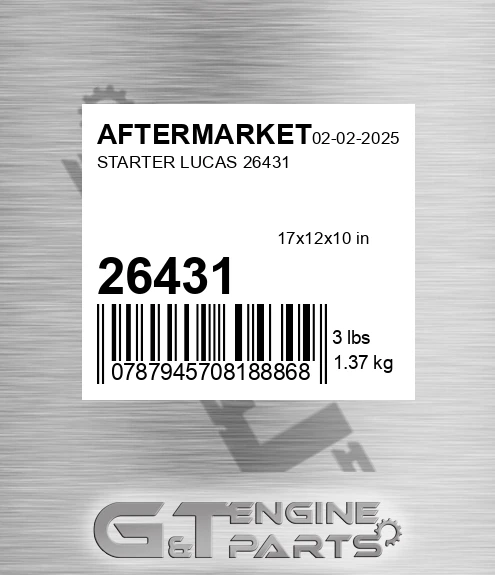 26431 AFTERMARKET Starter Lucas