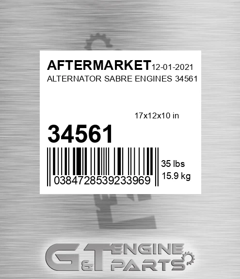 34561 Alternator Sabre Engines for AFTERMARKET