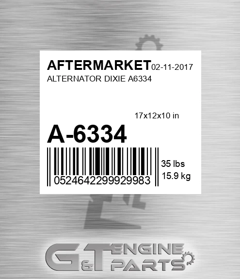 A-6334 Alternator Dixie for AFTERMARKET