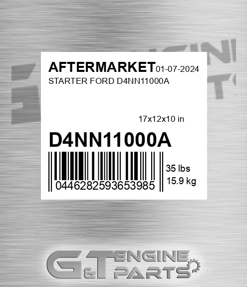 D4NN11000A Starter Ford for AFTERMARKET