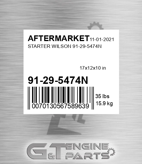 91-29-5474N Starter Wilson 91-29-5474n for AFTERMARKET