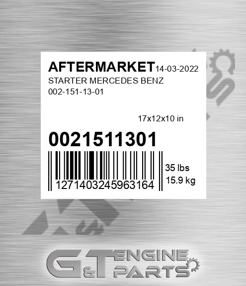 0021511301 Starter Mercedes Benz for AFTERMARKET