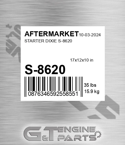 S-8620 Starter Dixie S-8620 for AFTERMARKET