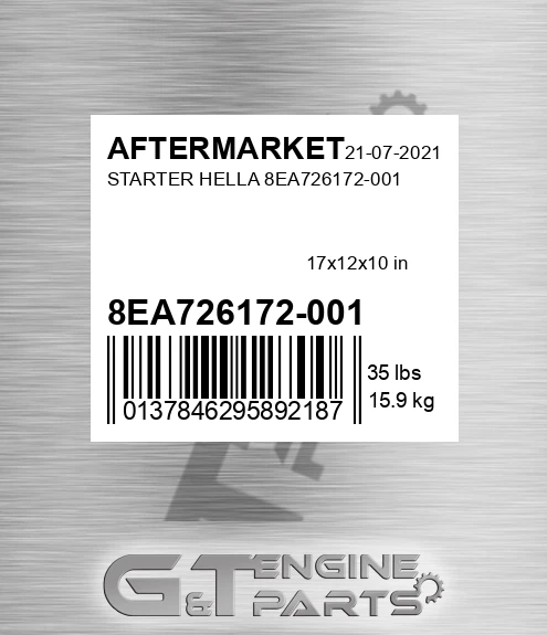8EA726172-001 Starter Hella 8ea726172-001 for AFTERMARKET