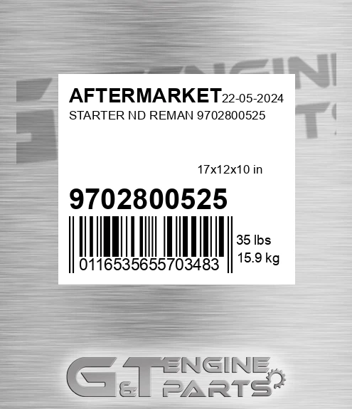 9702800525 Starter Nd Reman 9702800525 for AFTERMARKET