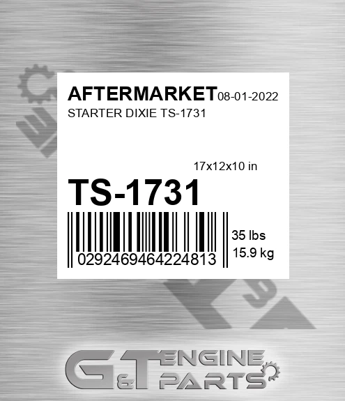 TS-1731 Starter Dixie Ts-1731 for AFTERMARKET