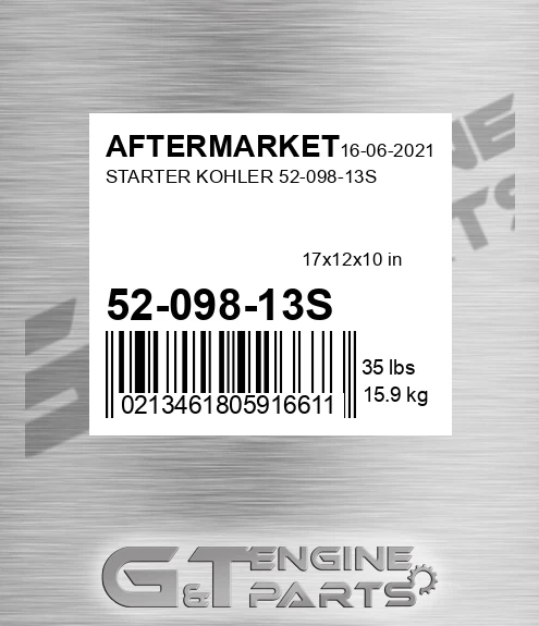 52-098-13S Starter Kohler 52-098-13s for AFTERMARKET