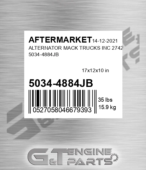 5034-4884JB Alternator Mack Trucks Inc 2742 5034-4884jb for AFTERMARKET