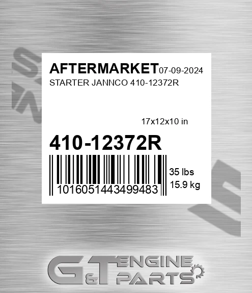 410-12372R Starter Jannco 410-12372r for AFTERMARKET