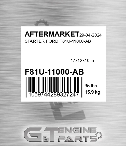 F81U-11000-AB Starter Ford F81u-11000-ab for AFTERMARKET