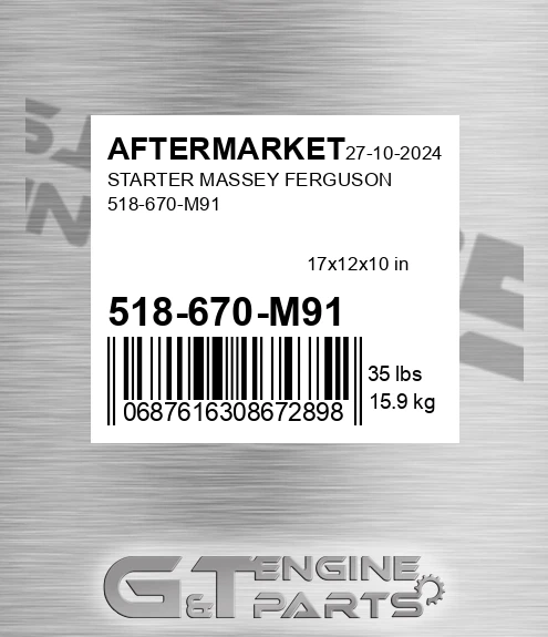 518-670-M91 Starter Massey Ferguson 518-670-m91 for AFTERMARKET