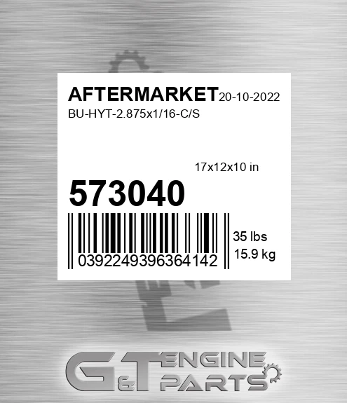 573-040 Bu-hyt-2.875x1/16-c/s for AFTERMARKET