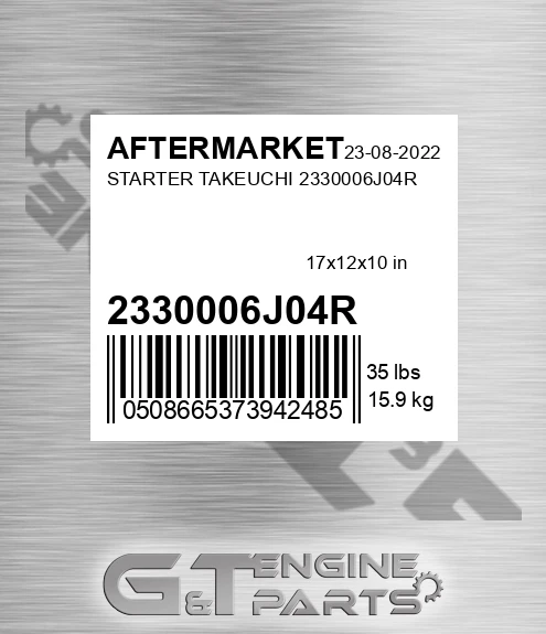 2330006J04R Starter Takeuchi for AFTERMARKET