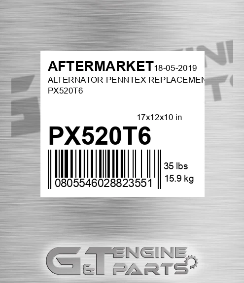 PX520T6 Alternator Penntex Replacement for AFTERMARKET