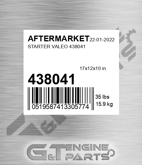 438041 Starter Valeo for AFTERMARKET
