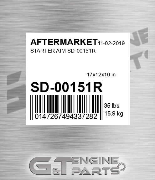 SD-00151R Starter Aim Sd-00151r for AFTERMARKET