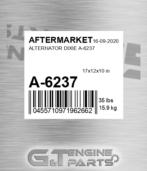 A-6237 Alternator Dixie A-6237 for AFTERMARKET