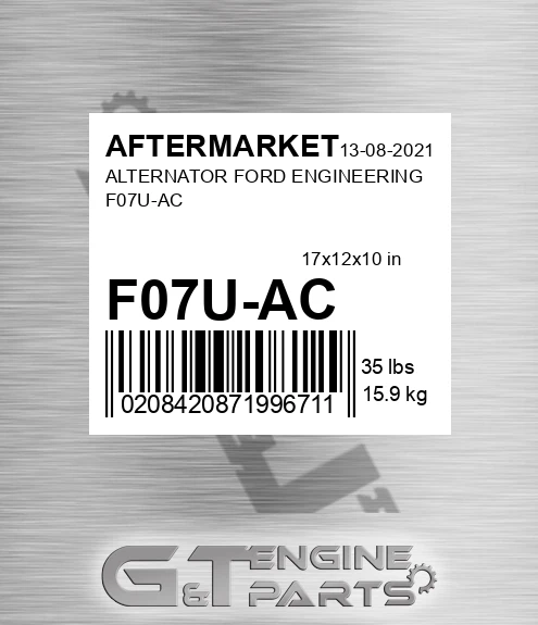 F07U-AC Alternator Ford Engineering F07u-ac for AFTERMARKET