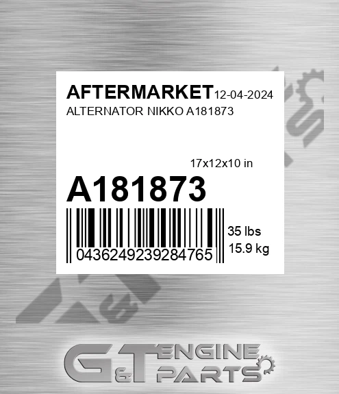 A181873 Alternator Nikko