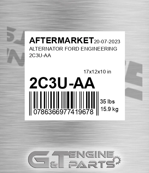 2C3U-AA Alternator Ford Engineering 2c3u-aa for AFTERMARKET