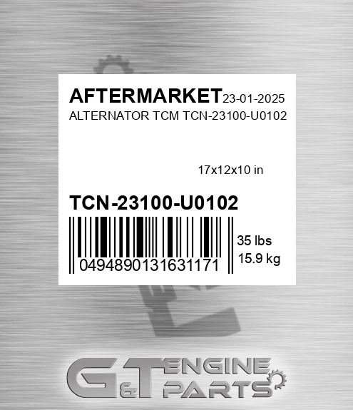TCN-23100-U0102 Alternator Tcm Tcn-23100-u0102 for AFTERMARKET