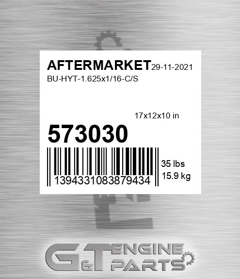 573-030 Bu-hyt-1.625x1/16-c/s for AFTERMARKET