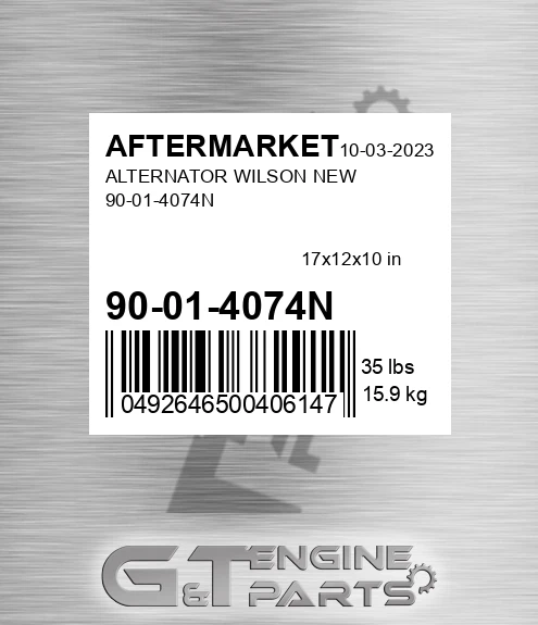 90-01-4074N Alternator Wilson New 90-01-4074n for AFTERMARKET