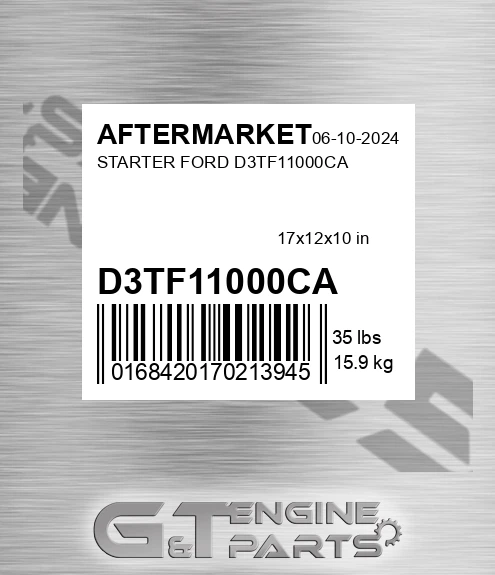 D3TF11000CA Starter Ford D3tf11000ca for AFTERMARKET
