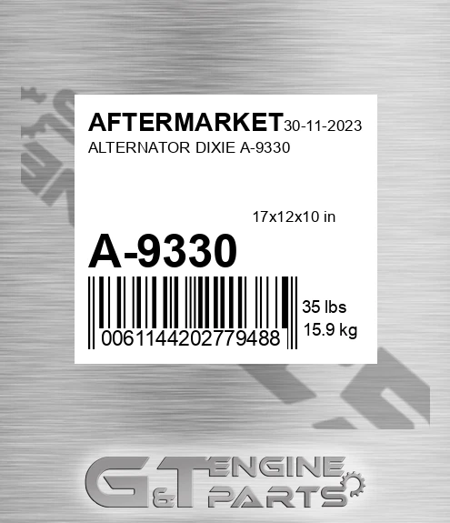 A-9330 Alternator Dixie A-9330 for AFTERMARKET